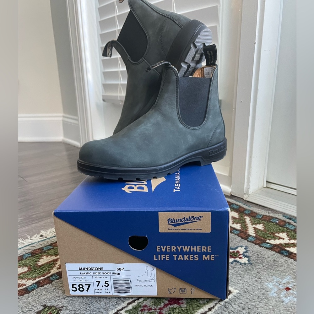 Blundstone 587 Rustic Black Lined Boot